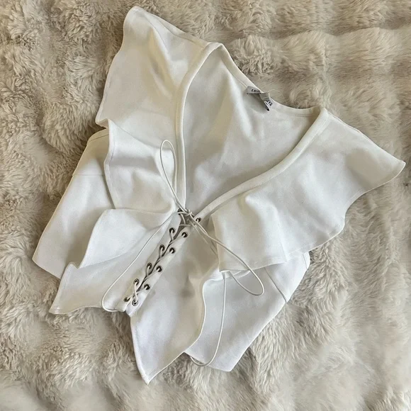 Lace up ruffle corset top - Picture 4 of 4